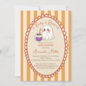 Baby is brewing cute ghost Halloween baby shower 招待状 (正面)