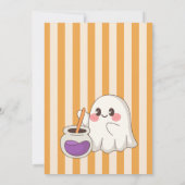 Baby is brewing cute ghost Halloween baby shower 招待状 (裏面)