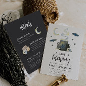 Baby Is Brewing Double Sided Halloween Baby Shower 招待状