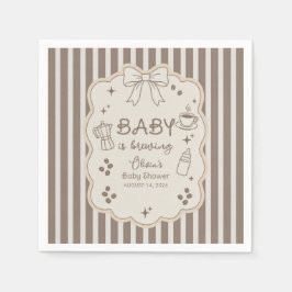 Baby is Brewing Espresso Coffee Baby Shower スタンダードカクテルナプキン