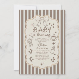 Baby is Brewing Espresso Coffee Party Baby Shower 招待状