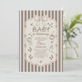 Baby is Brewing Espresso Coffee Party Baby Shower 招待状 (スタンド正面)