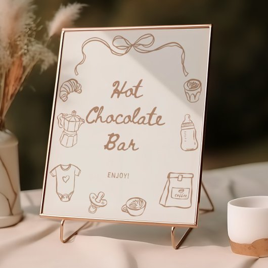 Baby is Brewing Hand Drawn Hot Chocolate Bar ポスター