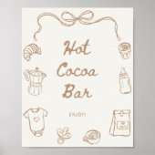 Baby is Brewing Hand Drawn Hot Cocoa Bar Poster ポスター (正面)