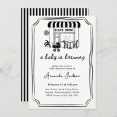  baby is brewing | Home cafe themed BABY SHOWER 招待状 (正面/裏面)