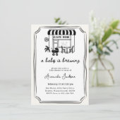  baby is brewing | Home cafe themed BABY SHOWER 招待状 (スタンド正面)