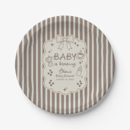 Baby is Brewing Latte Babyccino Coffee Baby Shower ペーパープレート