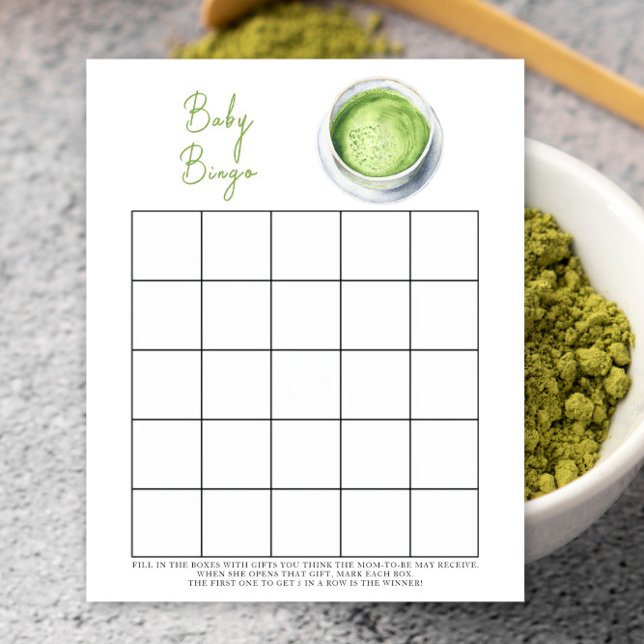 Baby is brewing Matcha Baby shower bingo game (クリエイターアップロード済み)