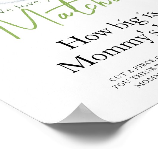 Baby is brewing Matcha How big is mommy's belly ポスター (角)