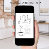 Baby is Brewing Minimalist Coffee Baby Shower  招待状
