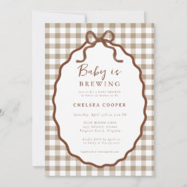 Baby is Brewing Neutral Baby Shower  招待状