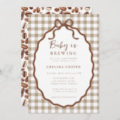 Baby is Brewing Neutral Baby Shower  Invitation 招待状 (正面/裏面)
