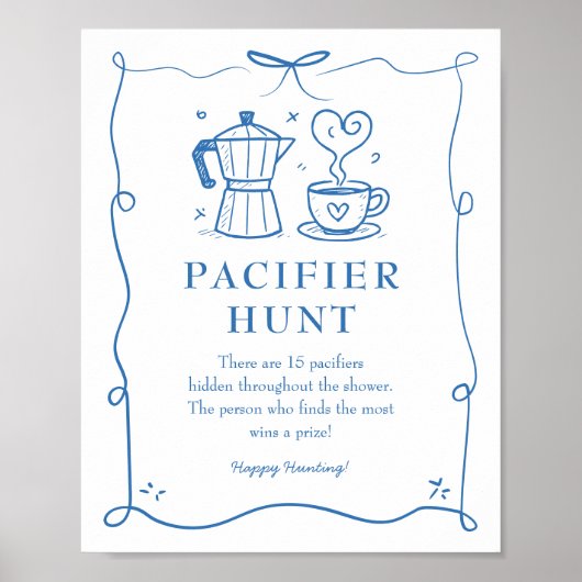 Baby is Brewing Pacifier Sign ポスター (正面)
