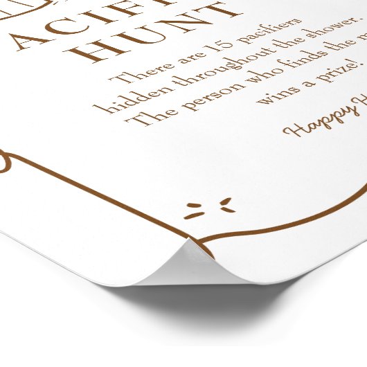 Baby is Brewing Pacifier Sign ポスター (角)