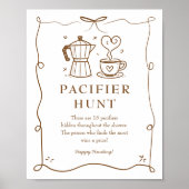 Baby is Brewing Pacifier Sign ポスター (正面)