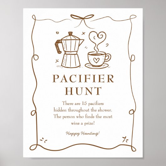 Baby is Brewing Pacifier Sign ポスター (正面)