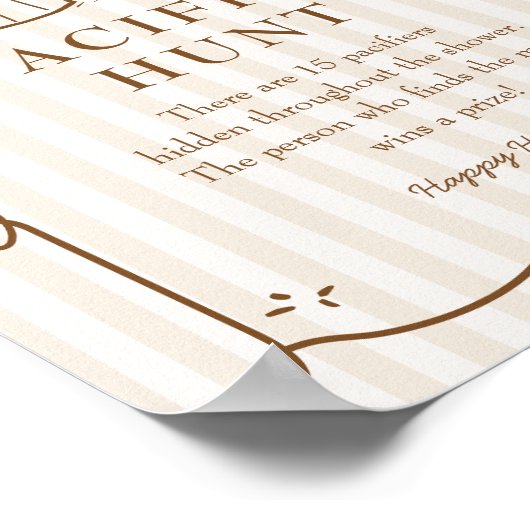 Baby is Brewing Pacifier Sign ポスター (角)