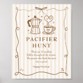 Baby is Brewing Pacifier Sign ポスター (正面)