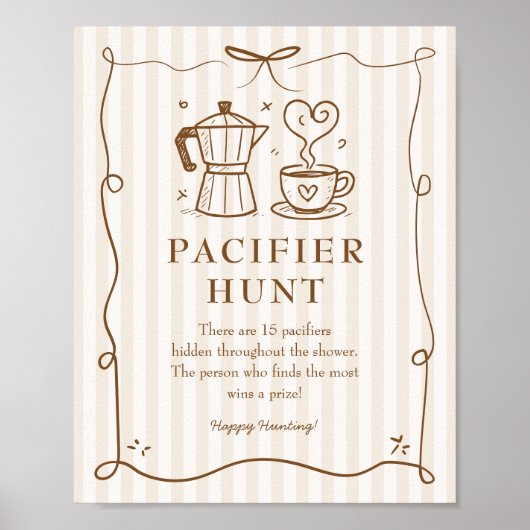 Baby is Brewing Pacifier Sign ポスター (正面)