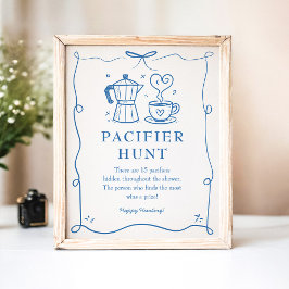 Baby is Brewing Pacifier Sign ポスター