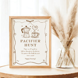 Baby is Brewing Pacifier Sign ポスター