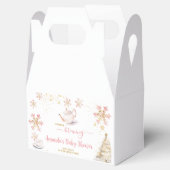 Baby Is Brewing Pink Winter Tea Party Baby Shower フェイバーボックス (オープン)
