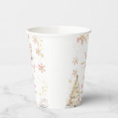 Baby Is Brewing Pink Winter Tea Party Baby Shower 紙コップ (左)