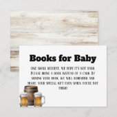 Baby is Brewing Rustic Bring a Book Baby Shower サンキューカード (正面/裏面)