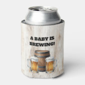 Baby is Brewing Rustic Co-Ed Shower Can Cooler 缶クーラー (缶正面)