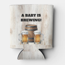 Baby is Brewing Rustic Co-Ed Shower Can Cooler 缶クーラー