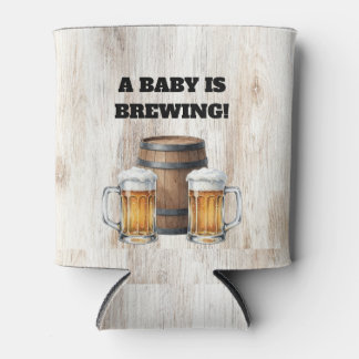 Baby is Brewing Rustic Co-Ed Shower Can Cooler 缶クーラー