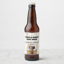 Baby is Brewing Rustic Custom Beer Bottle Label ビールラベル