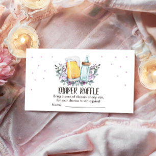 Baby is Brewing Shower Beers Diaper Raffle Card エンクロージャーカード