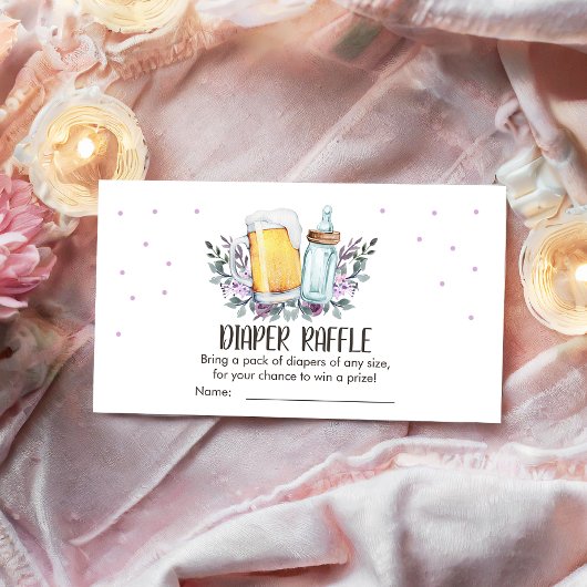 Baby is Brewing Shower Beers Diaper Raffle Card エンクロージャーカード