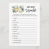 Baby Is Brewing Word Scramble Baby Shower Card 招待状 (正面)