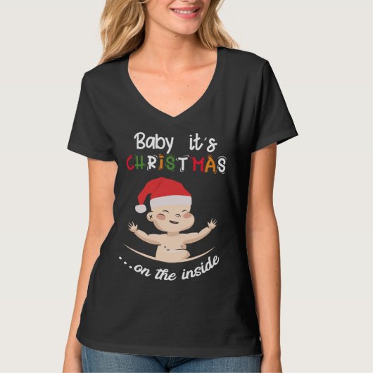 Baby It s Christmas On The Inside Cute Christmas B Tシャツ (正面)