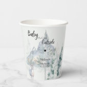 Baby It’s Cold Outside 冬のモミの木の木立 紙コップ (裏面)