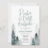 Baby It’s Cold Outside 冬の森のベビーシャワー 招待状 (正面)