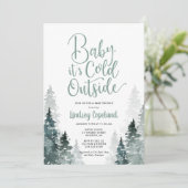 Baby It’s Cold Outside 冬の森のベビーシャワー 招待状 (スタンド正面)