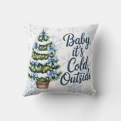 Baby, It’s Cold Outside 冬の男の子のベビーシャワー クッション (裏面)