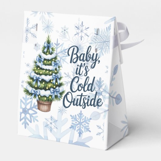 Baby, It’s Cold Outside 冬の男の子のベビーシャワー フェイバーボックス (裏面サイド)