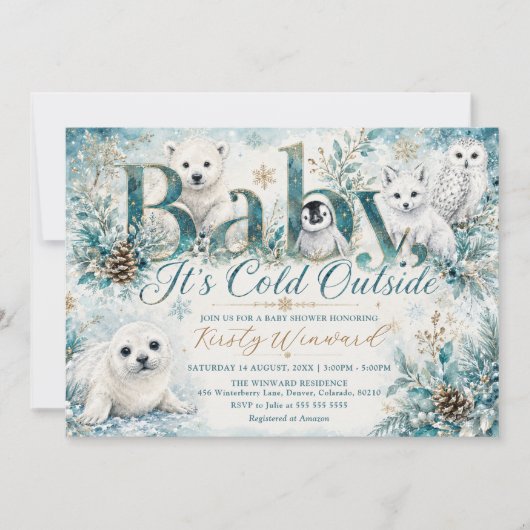 Baby It’s Cold Outside 冬の赤ちゃんお披露目会 招待状 (正面)