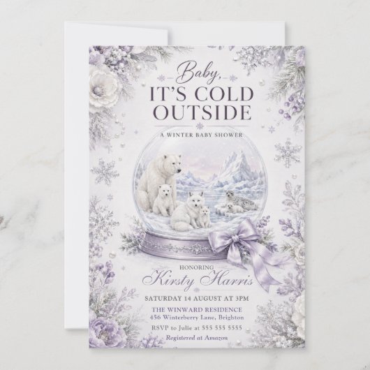 Baby It’s Cold Outside 冬の赤ちゃんお披露目会 招待状 (正面)