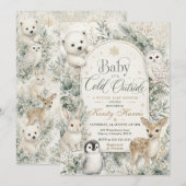 Baby It’s Cold Outside 冬の赤ちゃんお披露目会 招待状 (正面/裏面)