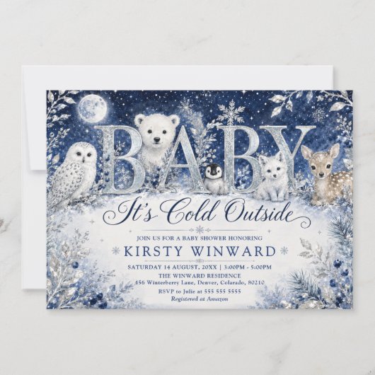 Baby It’s Cold Outside 冬の赤ちゃんお披露目会 招待状 (正面)