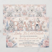 Baby It’s Cold Outside 冬の赤ちゃんお披露目会 招待状 (正面/裏面)