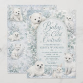 Baby It’s Cold Outside 冬の赤ちゃんお披露目会 招待状 (正面/裏面)