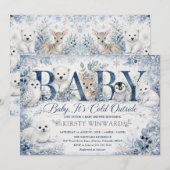 Baby It’s Cold Outside 冬の赤ちゃんお披露目会 招待状 (正面/裏面)