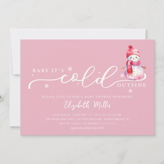 Baby It’s Cold Outside Baby Shower 招待状 (正面)