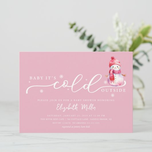 Baby It’s Cold Outside Baby Shower 招待状 (スタンド正面)
